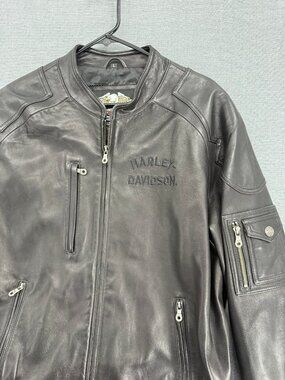 Vtg Harley Davidson Live To Ride Leather Jacket Mens L Riding Motorcycle Pockets